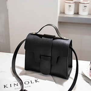 Wholesale Women 2020 New Style Mini Pure Colour Student Shoulder Bag PU Leather Girls Simple Retro Package Messenger Bags