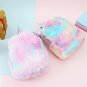 Wholesale 2020 Fashion Girls Plush Rainbow Travel Backpack Kids Cute Unicorn School Bags Charm Unicorn Backpack