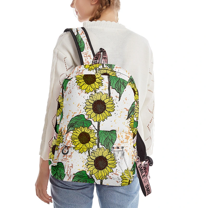 2020 Amazon New Sunflower 3D School Bag Backpack Oxford Cloth Outdoor Travel Backpacks