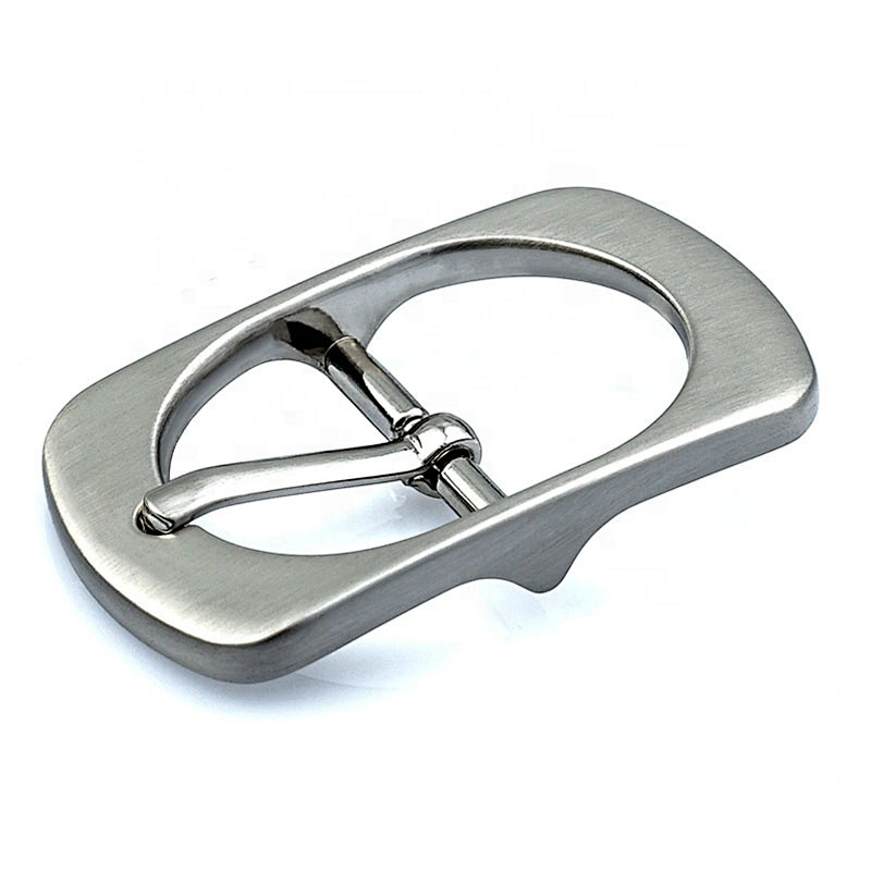 Zinc Alloy Brushed Nickel Metal Belt Buckle, High Quality Custom Meal Buckle with Pin for Clothing