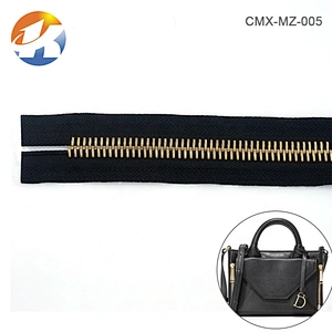 High End Handbags Hardware Custom Metal Gold Zipper