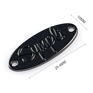 Oval Shape Sewing Metal Tag, Custom Gunmetal Metal Clothing Labels for Garment