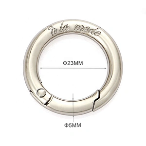 Wholesale Fashion High Quality 20mm Metal Key Ring Clasp, Zinc Alloy Metal Snap Hook with Hole for Bags