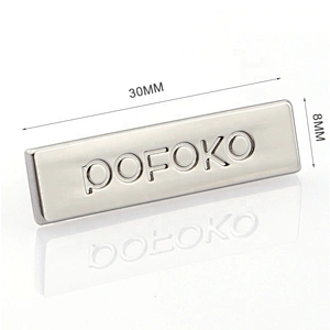 Design Engraved Logo with Claws Metal Plate, Bag Accessories Custom Small Metal Label Tag for Wallet^