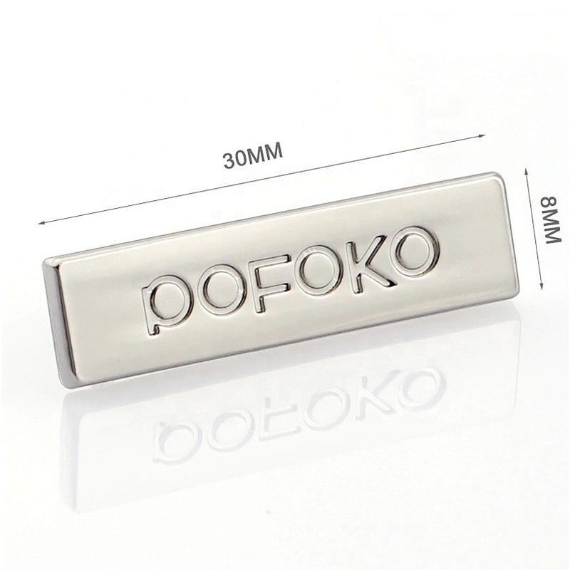 Design Engraved Logo with Claws Metal Plate, Bag Accessories Custom Small Metal Label Tag for Wallet^