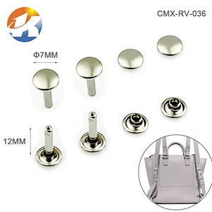 Wholesale Round without Logo Iron Snap Rivets for Bags, Silver Color Single Cap Metal Rivet for Clothing Shoes