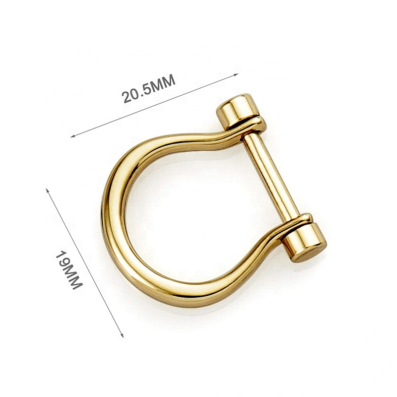 Bag Accessories Alloy Nickel-free Gold Metal D Ring Handbags, Top Quality Custom Screw Removable Metal D Rings for Handbags