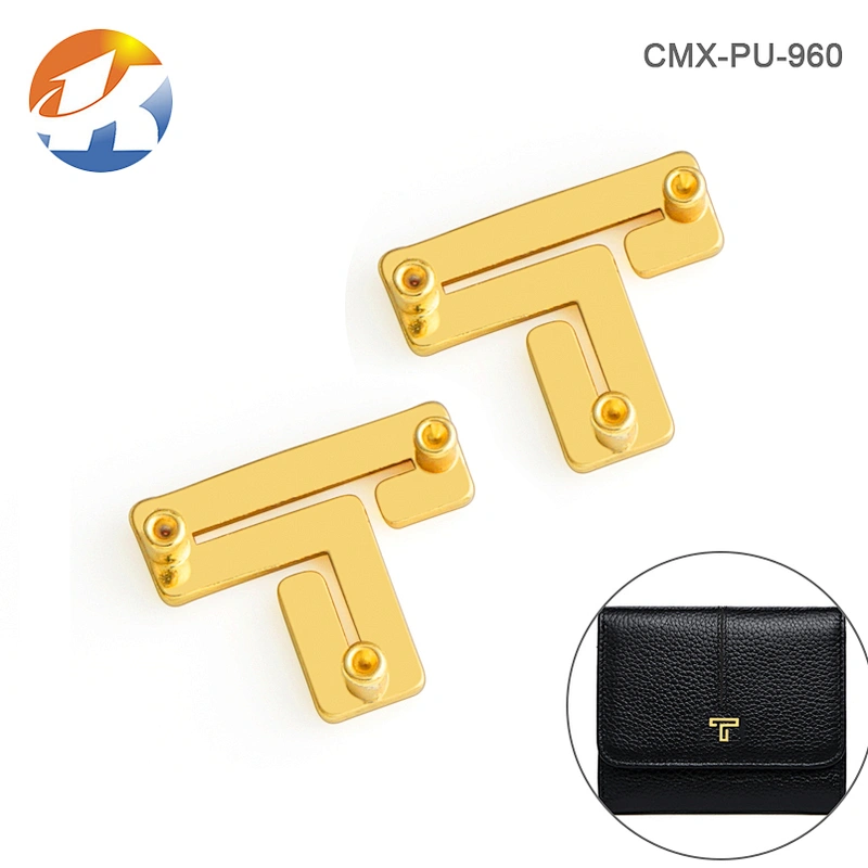 Bag Accessories Gold Plated Small Purse Metal Plate Logo, Custom Metal Logo Label for Wallet