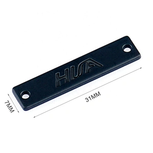China Manufacturer Custom Metal Name Plate For Clothing, Swing Black Metal Label for Garment