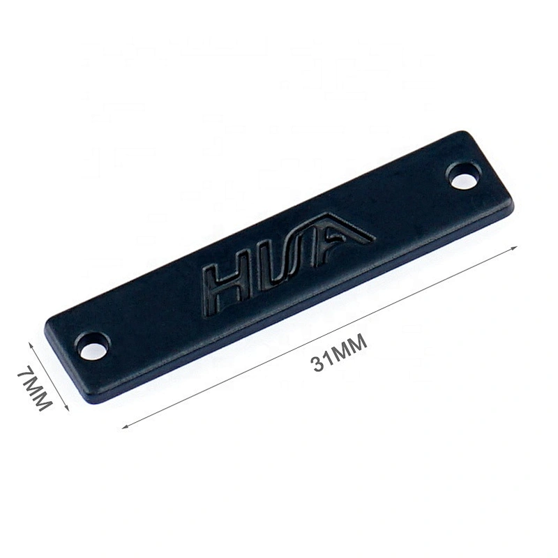 China Manufacturer Custom Metal Name Plate For Clothing, Swing Black Metal Label for Garment