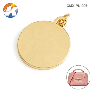 Kangsheng Factory Direct Custom Gold Metal Brand Tag Hanging, High Quality Handbag Hardware Engraved Logo Metal Tags for Bag