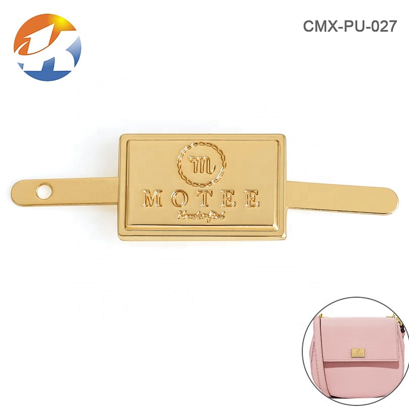 Dongguan Factory Design Bag Fitting Engraved Logo Metal Plate, Custom Brand Logo Metal Label for Bags