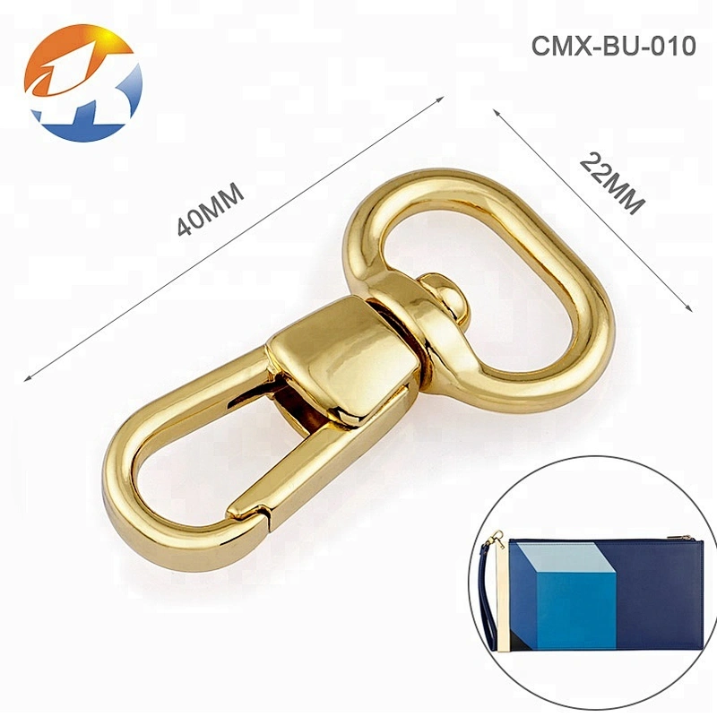 High Quality Bag Accessories Custom Metal Swivel Spring Snap Hook for Handbag, Black Metal Hook Snaps Buckle for Strap Backpack