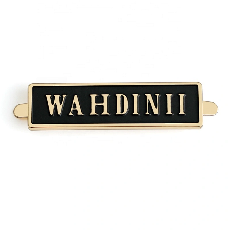 High Quality Zinc Alloy Metal Label, Bag Accessories Custom Embossed Logo Metal Name Plate with Black Background