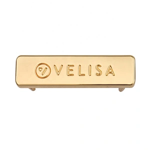 Bag Accessories Black Metal Label, Custom Brand Logo Metal Name Plate Engraved For Handbags