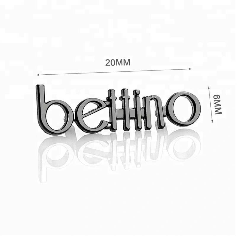 Fashion Design Gunmetal Metal Letters Handbag Logo