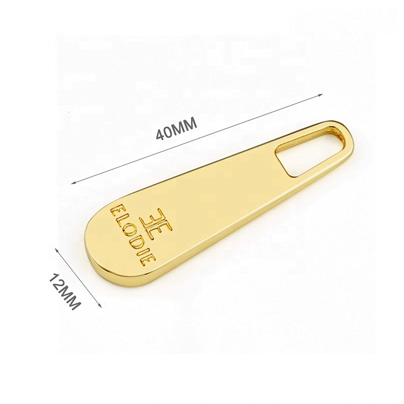 Dongguan Factory Custom Metal Zipper Pulls, Engraved Logo Metal Zipper Puller for Bag and Garment