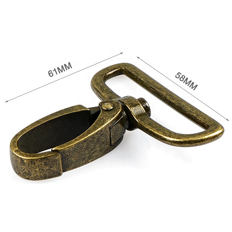 Bag Fitting Antique Brass Metal Spring Snap Hook for Strap, Wholesale Zinc Alloy Metal Swivel Snap Hook