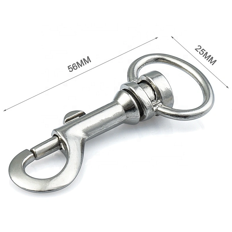 Factory Direct Wholesale Zinc Alloy Silver Plated Dog Metal Swivel Spring Snap Hook For Handbags