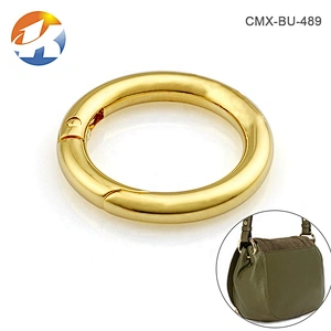 Fashion Hot Selling 1 Inch Gold Round Metal Clasp Spring Snap Hook, Alloy Metal Key Ring for Handbags