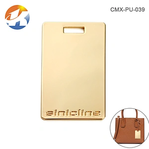 Kangsheng Factory Design Handbag Metal Plate Label, Custom Metal Hang Tag with Engraved Logo