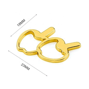 Fashion Gold Double Apples Shape Custom Purse Plate Logo