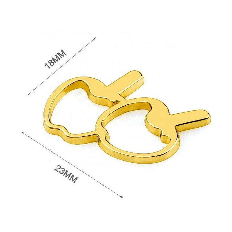 Fashion Gold Double Apples Shape Custom Purse Plate Logo