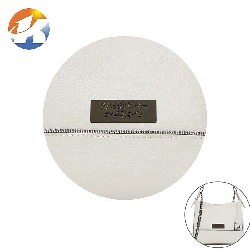 Kangsheng Factory Customized Engraved Logo Metal Name Plate, Design Gunmetal Metal Label for Bags