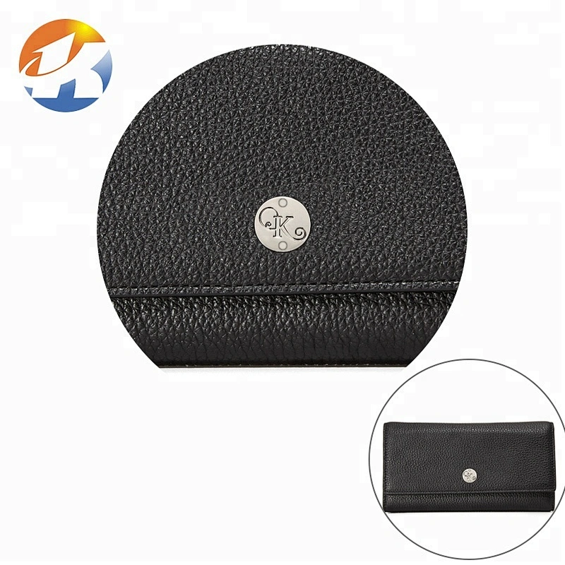 Round with 2 Holes Sewing Engraved Logo Metal Tag, Custom Metal Clothing Label for swimwear