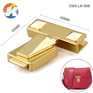 Eco-friendly Zinc Alloy Gold Metal Bag Accessories Lock