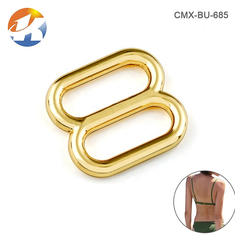 Wholesale Garment Accessories 8 Shape Golden Metal Adjuster Buckle for Swimwear and Hats