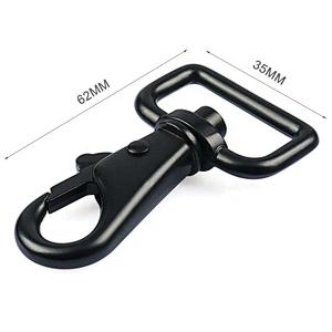 Dongguan Manufacturer Wholesale Factory Price Black Dog Metal Snap Hook, Zinc Alloy Metal Snap Hook Swivel for Bag Accessories