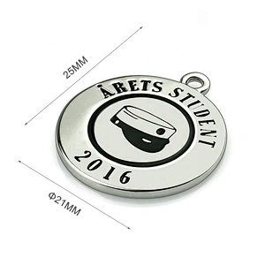 Round Shape Engraved Logo Metal Tag, Custom Made Hang Metal Logo Tag for Bags