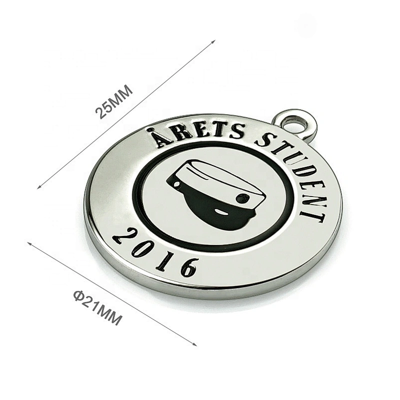 Round Shape Engraved Logo Metal Tag, Custom Made Hang Metal Logo Tag for Bags