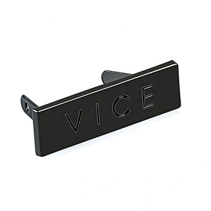 Handbag Hardware Design Gunmetal Engraved Logo Metal Name Plate, 17 Years Professional Factory Custom Metal Logo Labels for Bags