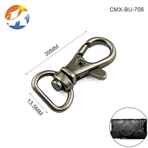 Hot Sale Cheap 12mm Small Metal Purse Snap Hook, D Ring Shape Tail Metal Trigger Snap Hook for Lanyard