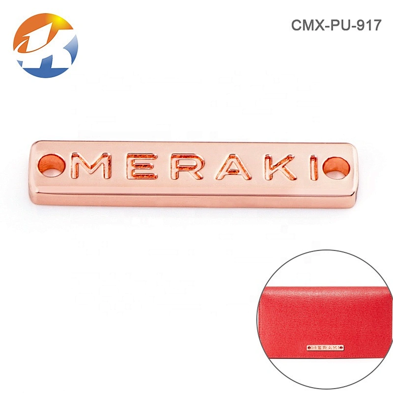Swimwear Accessories Fashion Custom Made Clothing Metal Labels,Rose Gold Metal Logo Labels for Clothing Tag Sewing for Hand Bags