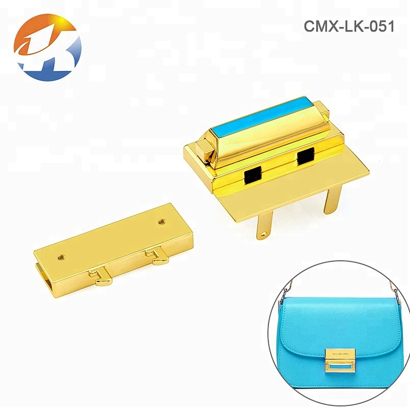 Custom Luxury High Grade Hardware Gold Metal Handbag Lock