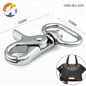 High End Handbag Accessories Metal Trigger Snap Hook, Bag Strap Black Metal Swivel Snap Hook