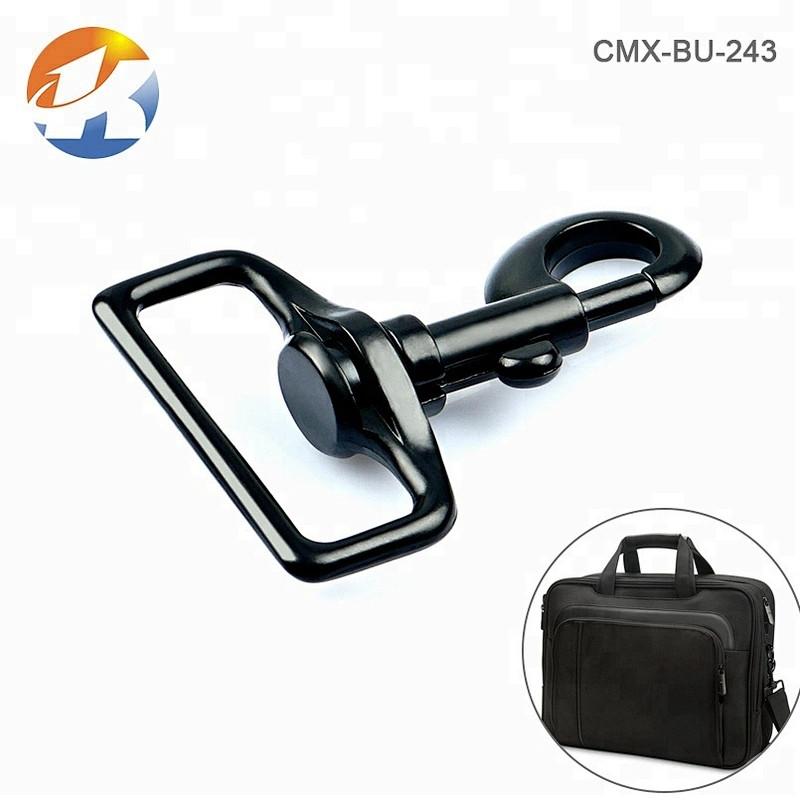 High End Handbag Accessories Metal Trigger Snap Hook, Bag Strap Black Metal Swivel Snap Hook