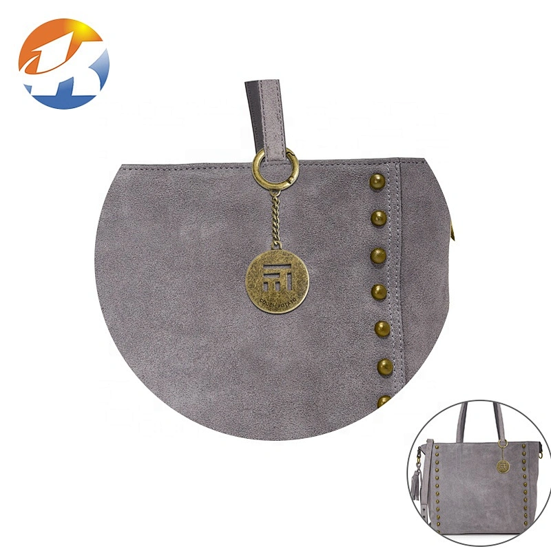 Spring Hook with Chain Hanging Metal Tag, Custom Metal Brand Logo Tag for Handbags