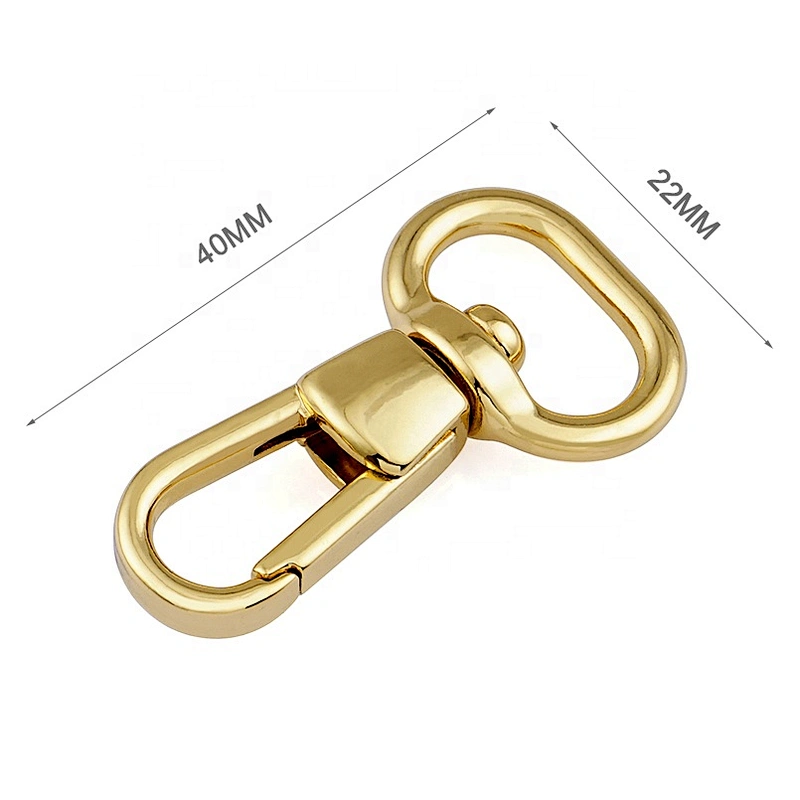 Professional Custom Gold Plated Dog Swivel Metal Snap Hook For Handbag