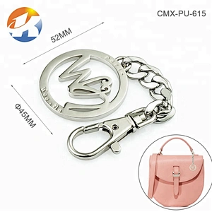 Spring Hook With Chain Handbag Hardware Custom Metal Logo Tag