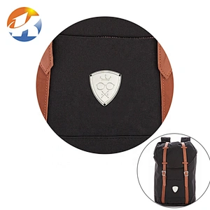 Kangsheng Factory Custom Shield Shape with Holes Sewing Metal Logo Plate, Design Engraved Metal Labels for Clothing*