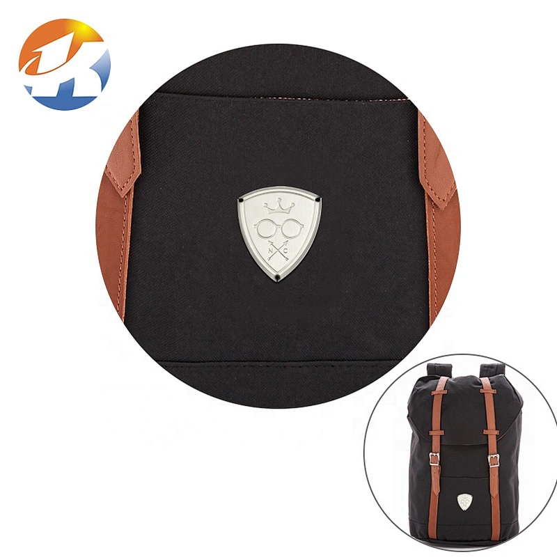 Kangsheng Factory Custom Shield Shape with Holes Sewing Metal Logo Plate, Design Engraved Metal Labels for Clothing*