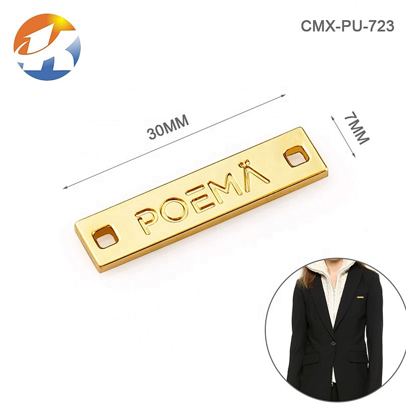 Engraved Bee Shape Logo Metal Clothing Label, Custom Sewing Gold Small Metal Logo for Cloth