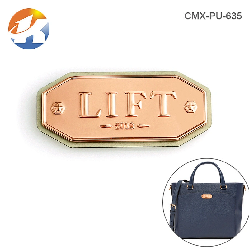 Rose Gold Embossed Logo Metal Brand Logo Label