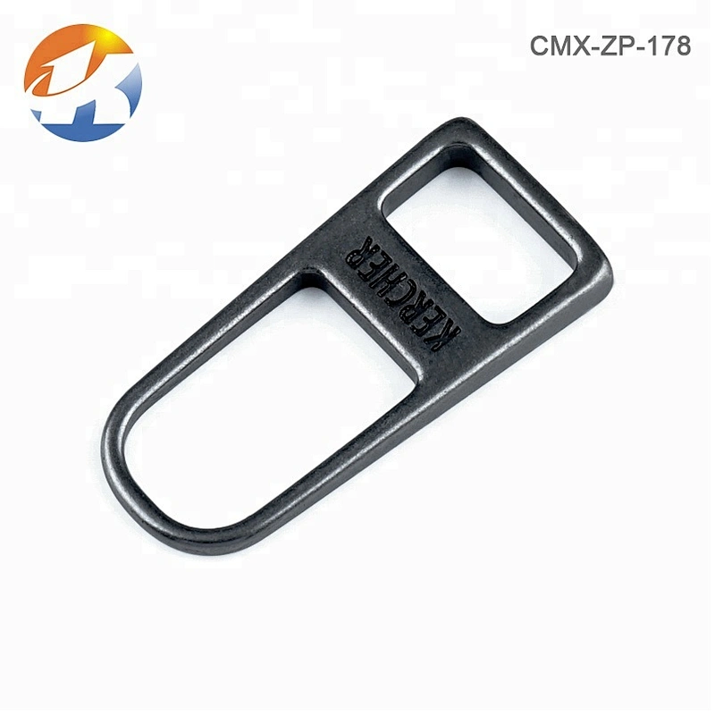 Professional Custom Engraved Logo Metal Zipper Puller, Zinc Alloy Metal Zip Puller for Bags