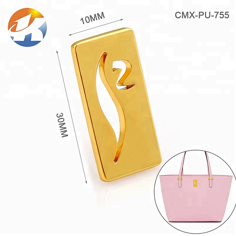 Rectangle Shape with Engraved Logo Metal Plate, Custom Metal Brand Logo Label For Handbag