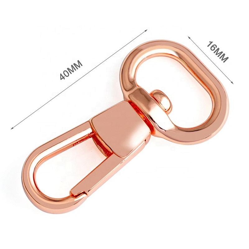 Hot Selling High Quality Fashion Rose Gold Metal Swivel Snap Hook For Handbags